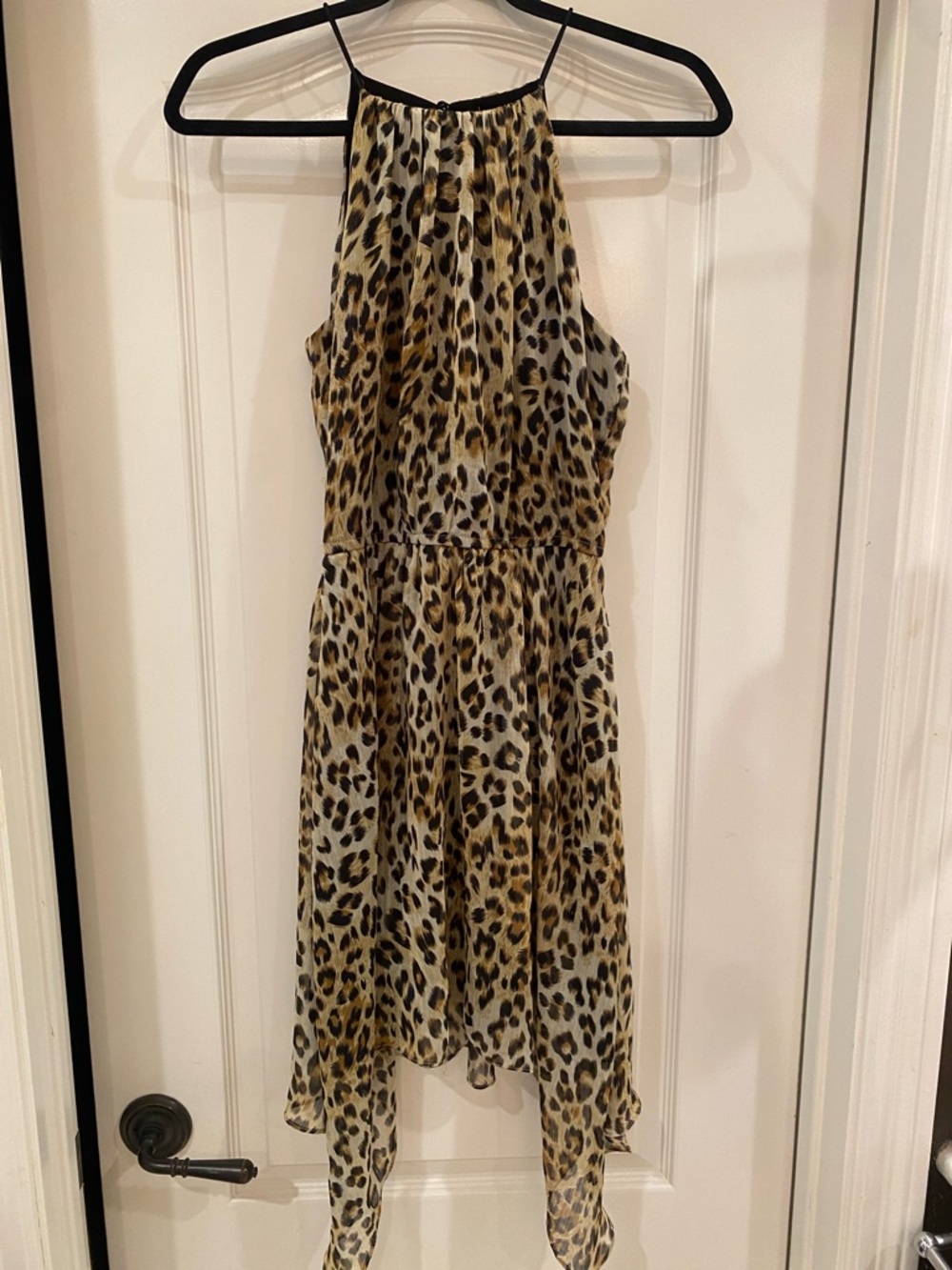 Aqua Leopard Print Halter Dress